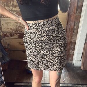 LOFT Brown and Black Knee-Length Pencil Skirt Night Out